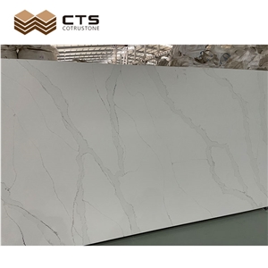 Quartz Slab Bookmatch Calacatta Veins Artificial Slab