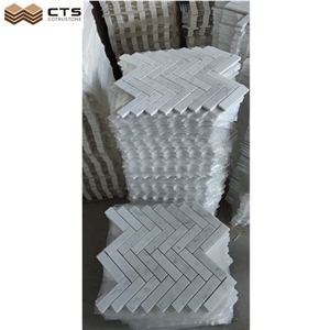 Herringbone Marble Mosaic 10Mm Tiles Design Price Per Sheet