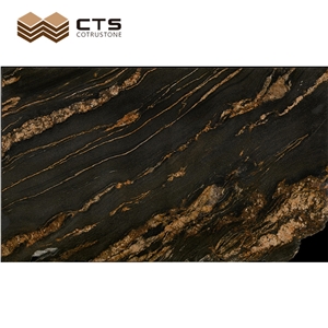 Interior Floor Design Marble Black Golden Natural Stone Slab