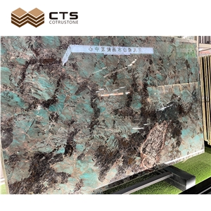 Luxury Amazon Green Quartzite Fancy Custom For Wall Decor