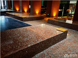 Cement Terrazzo Multiple Color Tile Slab Flooring Project