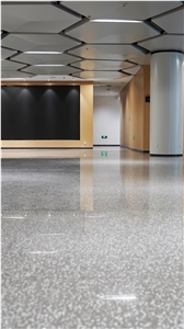 White Black Gray Cement Indoor Flooring Terrazzo Slab