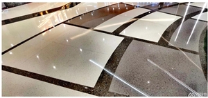 White Gray Beige Indoor Cement Terrazzo Tiles Slab Outdoor