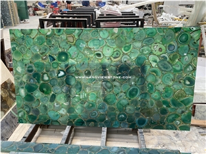Green Agate Semiprecious Stone Slabs For Wall Decoration