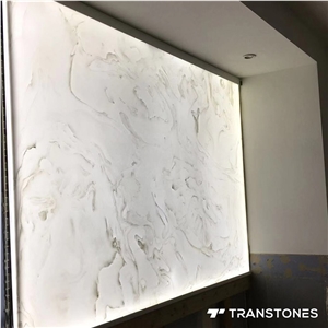 Glossy Stone Slab White Alabaster Onyx For Ceiling Decor