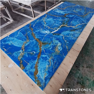 Stone Wall Cladding Artificial Blue Onyx Panels Factory Price