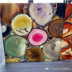 Translucent Colorful Agate + Honeycomb Floor And Wall Tiles