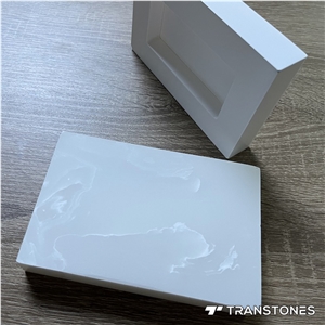 Transtones TA-101 White Alabaster Cube With Bottom Cut-Out