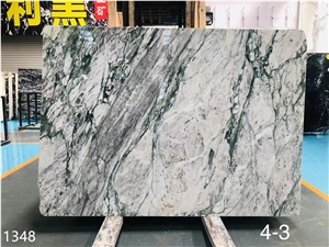 China Violet White Green Marble Slab Tile