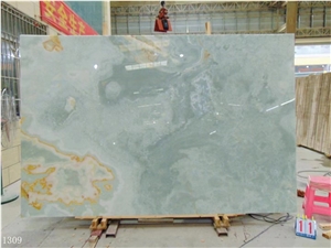 Gold Blue Jade Golden Onyx Slab Tile In China Stone Market