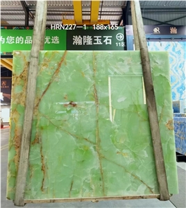 Light Green Jade Onyx Slab Persiano In China Stone Market