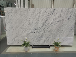 Italy Polished Carrara White Marble Grey Veins Tile