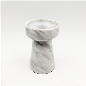 Carrara White Marble Candle Holder Home Desgin