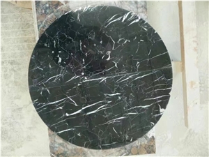 Nero Marquina Black Marble White Veins Table Top