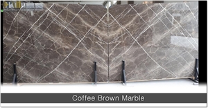 Coffee Brown Marble Tiles, Slabs