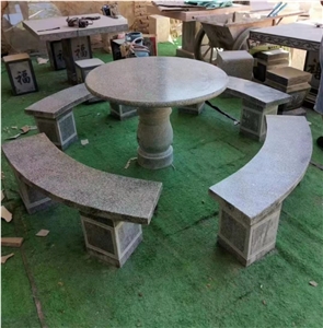 Outdoor Granite Table Set Garden Stone Bench