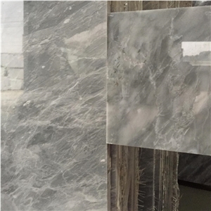 Bentle White Vein Cloudy Grey Marble Stone Tile