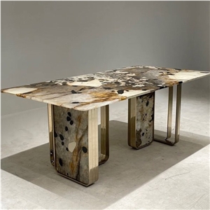 Brazil Luxury White Stone Patagonia Quartzite Table For Home