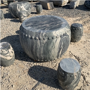 Chinese Wholesale Outdoor Granite Round Table And Chair Set