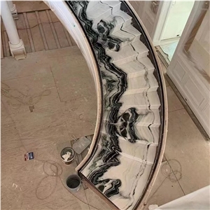 Decorated Marble Chinese Panda White Marble Stairs