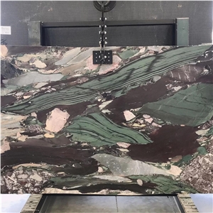 French Green Verde Italy Marble Book Matched Slabs