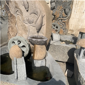 Hand Carved Garden Water Feature Stone Fountain For Outdoor