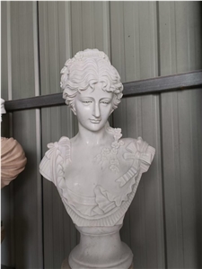 Art Stone Statue Marble White Jade Garden Head Sculpture