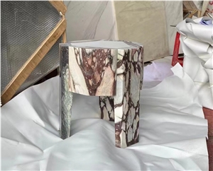Solid Stone Hotel Side Table Marble Carrara Coffee Furniture
