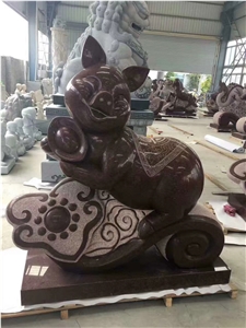 Stone Outdoor Statue Animal Chinese Zodiac Pig Art Sculpture