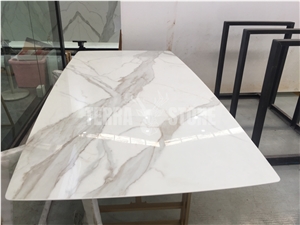 Calacatta Gold Nano Glass Artificial Marble Table Top