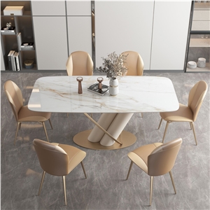 Beautiful Catta Gold Sintered Stone Dining Table BS-JJ-178