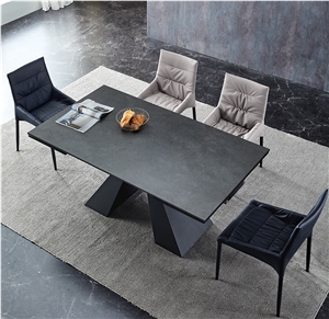Dark Grey Sintered Stone Dining Table BS-LSJ-GNT12