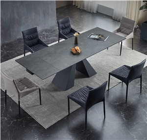 Dark Grey Sintered Stone Dining Table BS-LSJ-GNT12