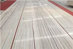 Crystal Wood Grain White Marble Polished Slab Tile