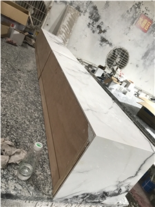 High Quality Calcatta White Sintered Stone Reception TOP