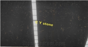 Quartz Artificial Black Clour Stone Slabs For Wall Villa