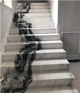 Celebrity Stairs China Panda White Marble Stair Treads