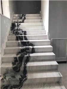 Custom Design Celebrity Stairs China Panda White Marble