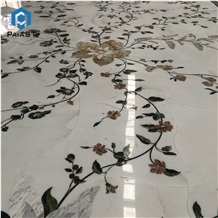 Marble Water Jet Cutting Square Floor Medallions Pattern