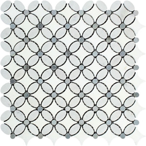 Thassos White Lantern Mosaic Pure Tile Waterjet Cut To Size Kitchen