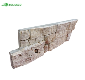 Ashlar Natural Stone Veneer 6X24' Beige Cement Stone Z Panel