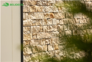 Ashlar Natural Stone Veneer 6X24' Beige Cement Stone Z Panel
