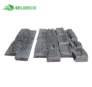 China Black Quartzite Random Wall Veneer Ledge Stone