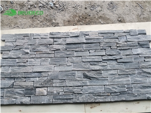 China Black Slate Ledger Panel 20X55CM Interlock Stone