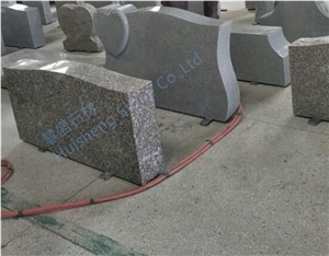 Grey Granite Tombstones, Heart Headstones