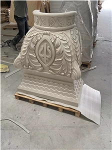 Beige Limestone Stone Pillar And Column Capital Designs