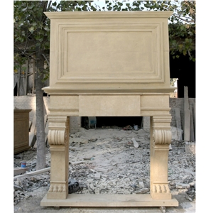 Cheaper Yellow Sandstone Fireplace Mantel