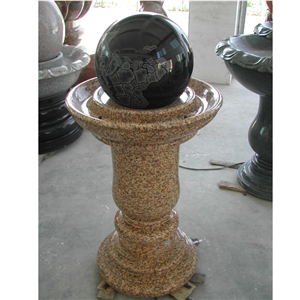 China Pure Black Granite Floating Rolling Sphere Fountains
