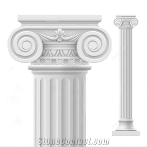 Flower Hand Carved Pure White Marble Roman Columns