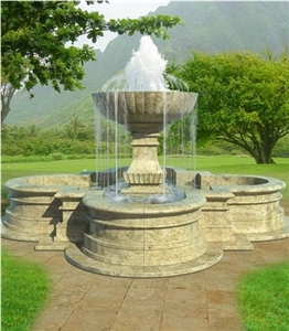 Garden Natural Stone Hand Golden Marble Water Fountain